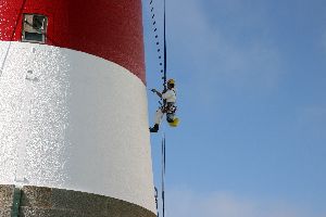 Hugh abseil painter at the Beachy Head Lighthouse