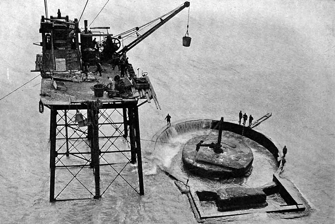 Beachy Head Lighthouse Construction Landing Platform and Crane