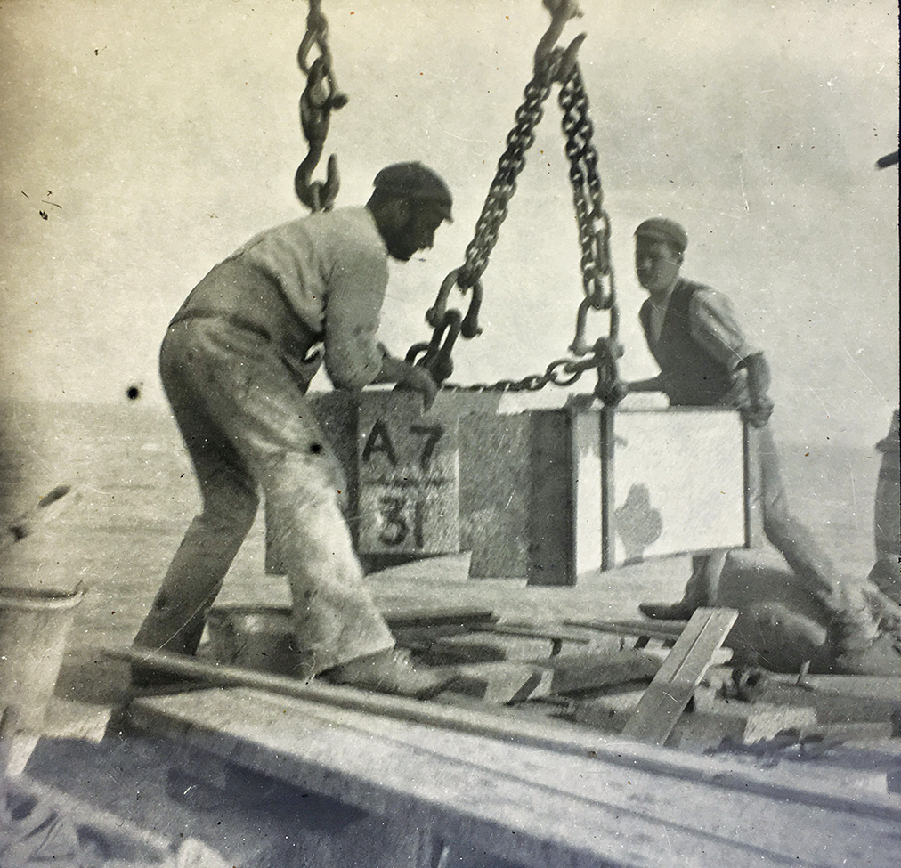 Work men preparing the granite block